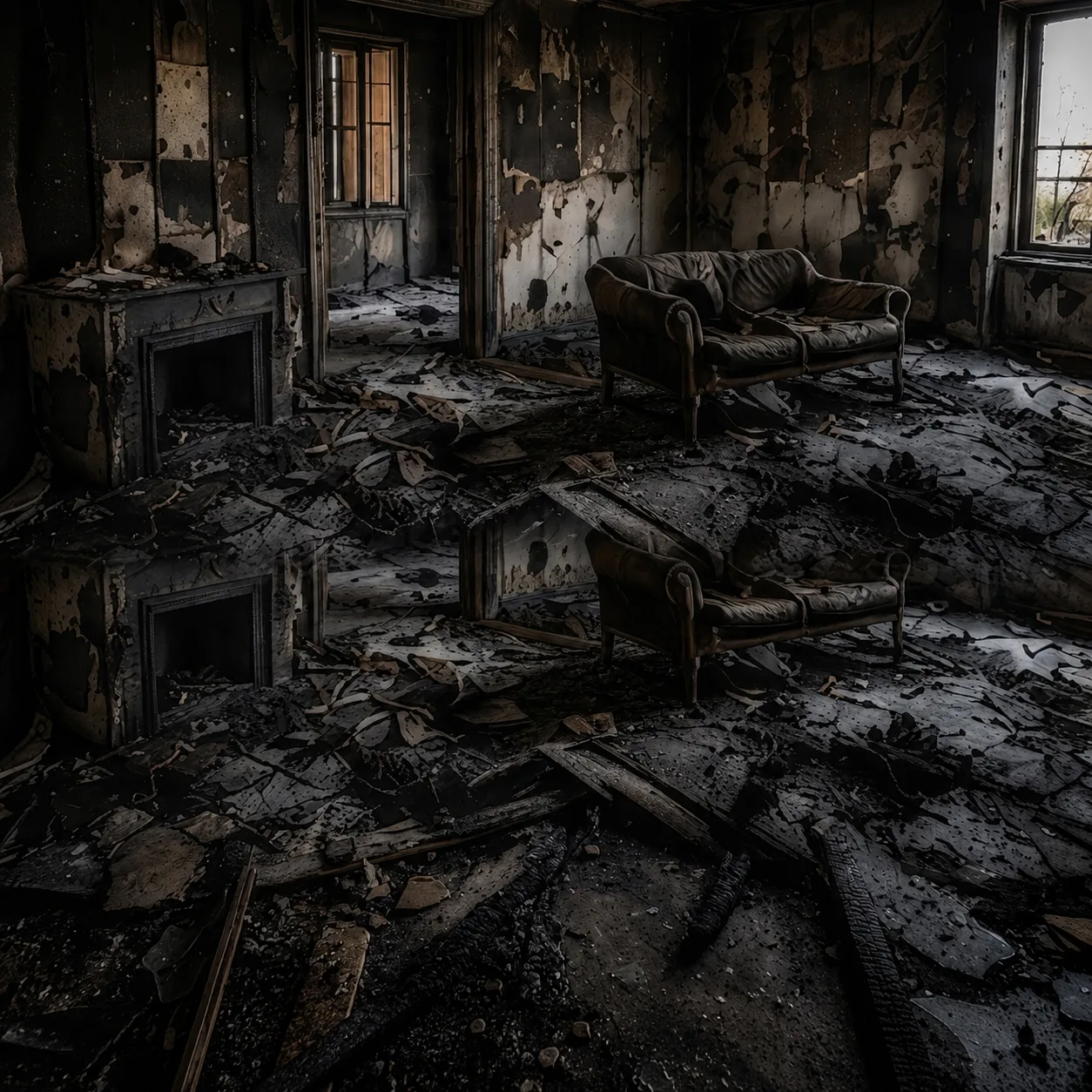 Fire damage, soot and smoke cleaning